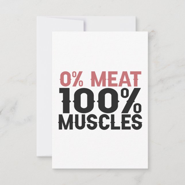 0 Fleisch 100 Muskeln Funny Fitness Gym Sport Lieb Dankeskarte (Vorderseite)