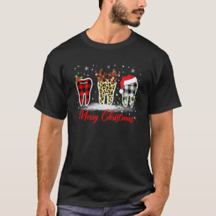 0 Frohe Weihnachten Zahnarzt Zähne Santa Hut Weihn T-Shirt