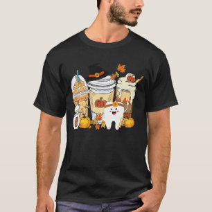 0 Herbst Kaffee Zahnarzt Dental-Team Hygiene Ernte T-Shirt
