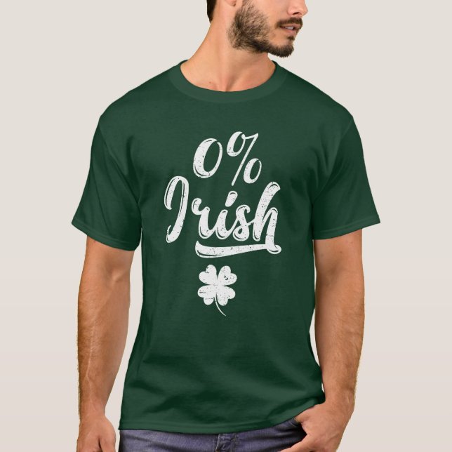 0% irischer St. Patrick T-Shirt (Vorderseite)