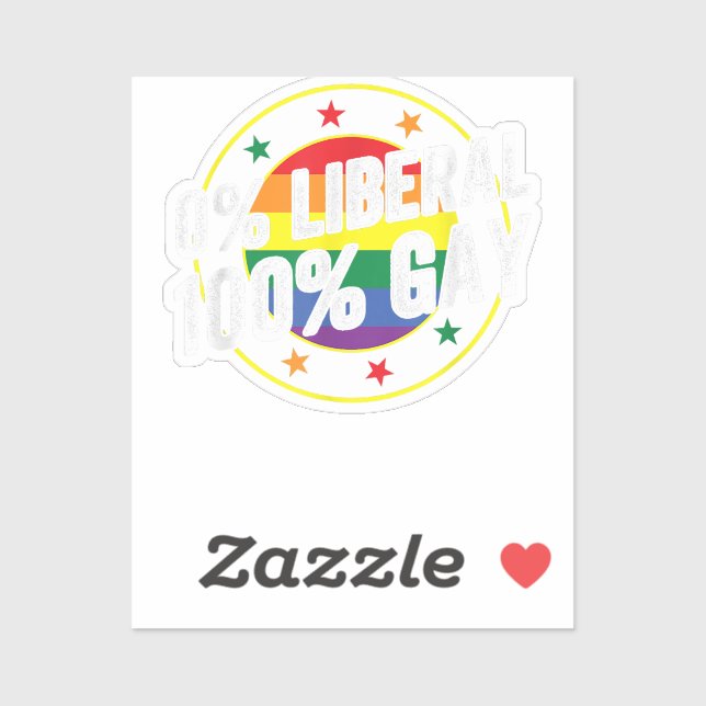 0 Liberal 100 Gay LGBT Design für Konservative Aufkleber (Blatt)
