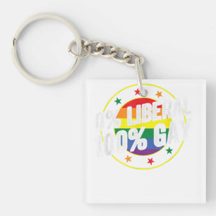 0 Liberal 100 Gay LGBT Design für Konservative Schlüsselanhänger