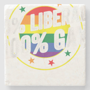 0 Liberal 100 Gay LGBT Design für Konservative Steinuntersetzer