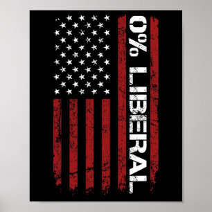 0% Liberal Null Prozent Anti-Liberaler - Lustiger  Poster
