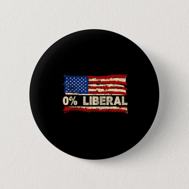 0% Liberal Zero Percent Liberal Republican Flag  Button (Vorderseite)