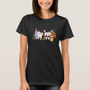 0 Lustiger Süßer Halloween-Kürbis Herbst Zahnarzt T-Shirt