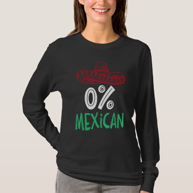 0 Mexikaner mit Sombrero und Schnurrbart für Cinco T-Shirt (Vorderseite)