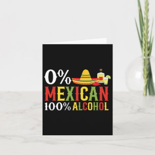 0 % Mexikanisch 100 % Tequila Sombrero Cinco De Karte