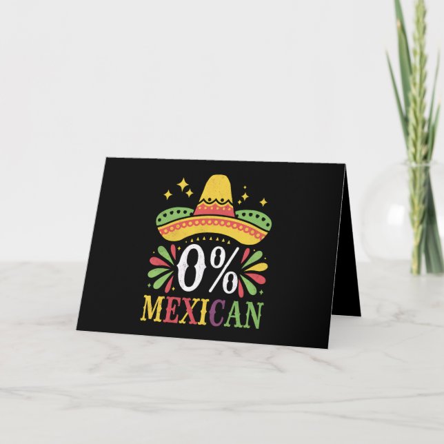 0 % mexikanische Null Prozent Funny Cinco De Mayo Dankeskarte (Vorderseite)
