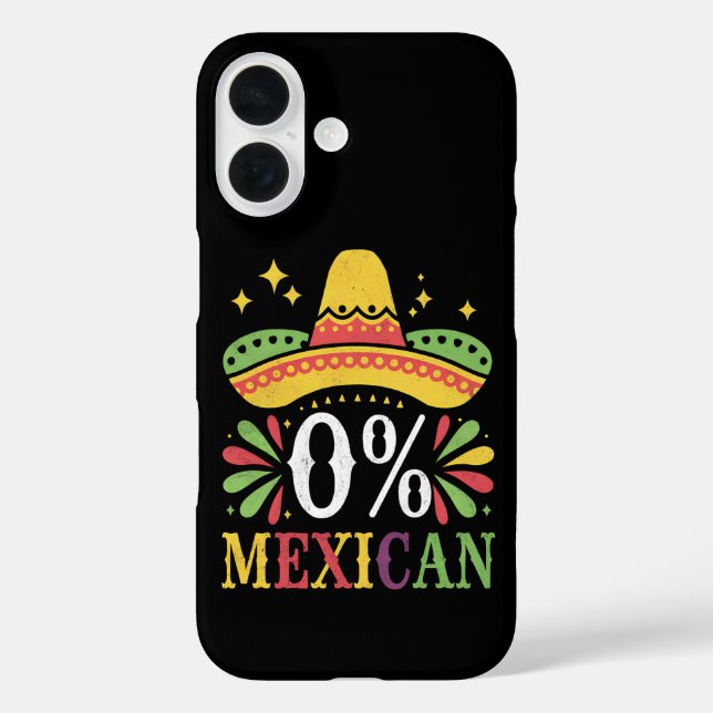 0 % mexikanische Null Prozent Funny Cinco De Mayo iPhone 16 Hülle (Rückseite)