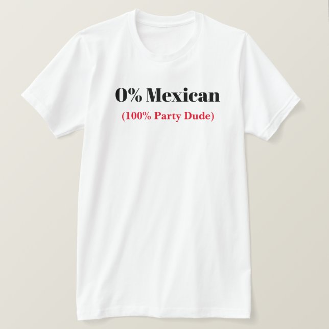 0 % mexikanischer Cinco de Mayo-T - Shirt (Design vorne)