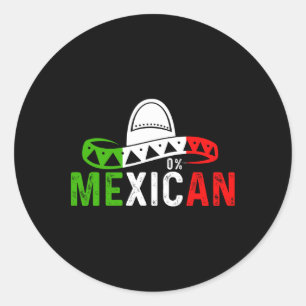 0 % Mexikanisches Cinco De Mayo Fiesta Sombrero Fu Runder Aufkleber