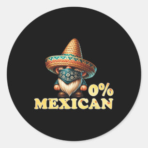 0 % mexikanisches Cinco de Mayo Fiesta Sombrero un Runder Aufkleber