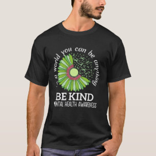 0 Sei nett Grüne Schleife Sonnenblume Psychische G T-Shirt