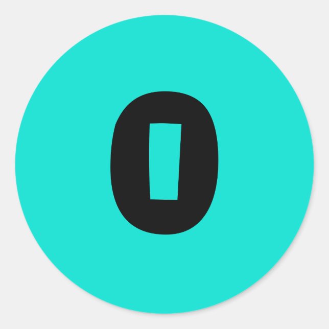 0 Stickers Numéro Turquoise Arrondi par Janz (Devant)