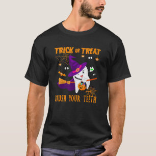 0 Süßes oder Saures Putze deine Zähne Zahnarzt Hal T-Shirt