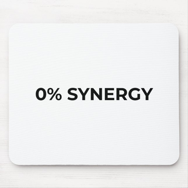 0% Synergy Minimalistische typografische Mauspad (Vorne)