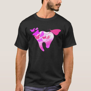 0 Zahnarzthelferin Hygienikerin Zahn Schmetterling T-Shirt