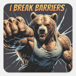 0so musculoso – Golpea tus límites cada mañana Quadratischer Aufkleber