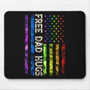 0y5 Freier Vater Hugs America Flag LGbt Gay Pride Mousepad