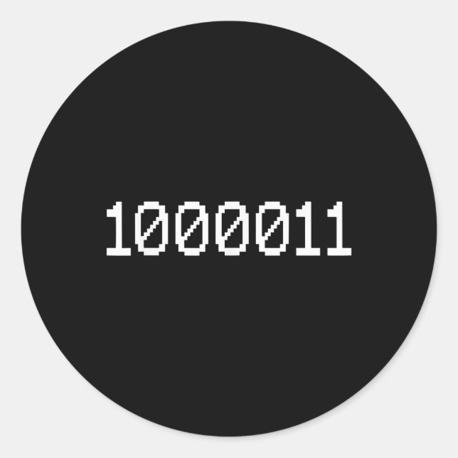 1000011 Binärcode 67 Meme Computer Coding Lustig  Runder Aufkleber (Vorderseite)