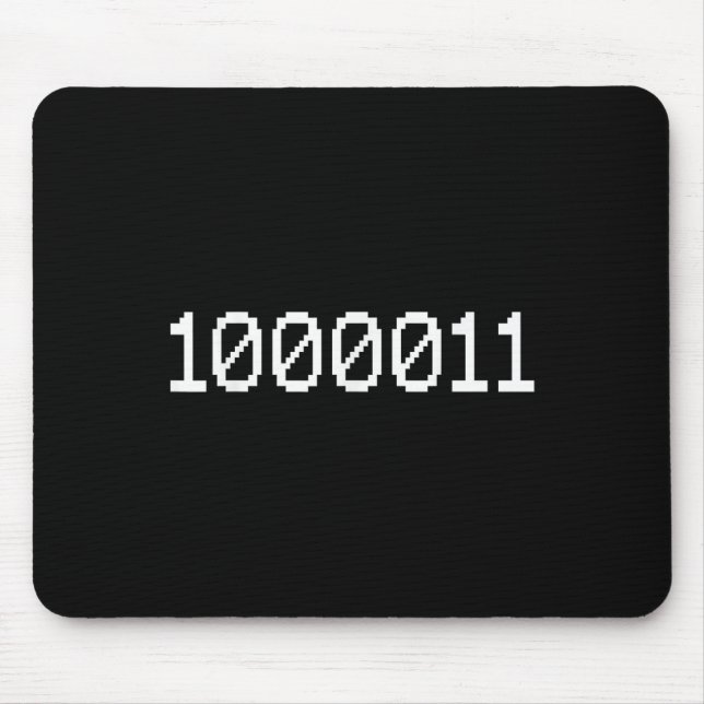 1000011 Binärcode für 67 Lustiger Tech-Meme Comput Mousepad (Vorne)