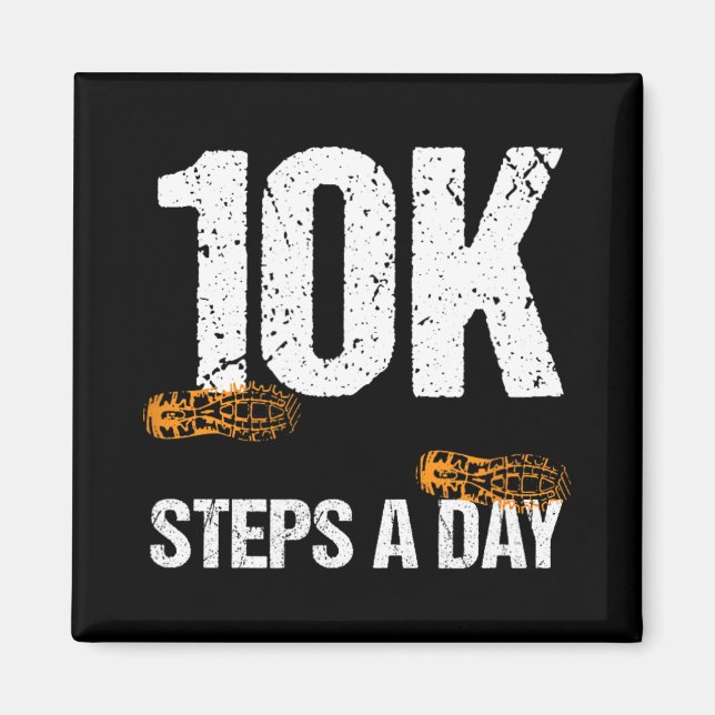 10000 Steps A Day New Year Health And Fitness Goal Magnet (Vorne)