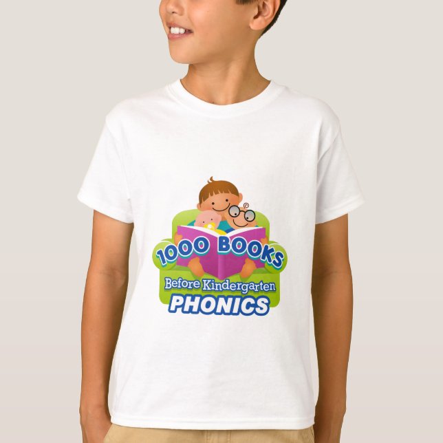 1000 Bücher vor Kindergarten Phonics T - Shirt (Vorderseite)