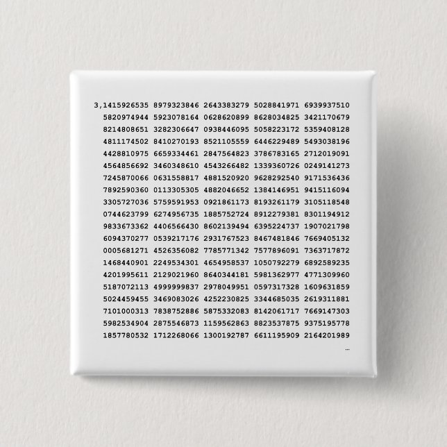 1000 erste Ziffern i-Nummer | Mathematisches Symbo Button (Vorderseite)