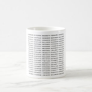 1000 erste Ziffern i-Nummer Mathematisches Symbo Kaffeetasse