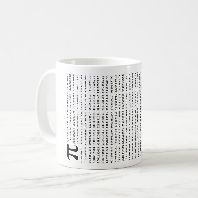 1000 erste Ziffern i-Nummer | Mathematisches Symbo Kaffeetasse (Vorderseite Links)
