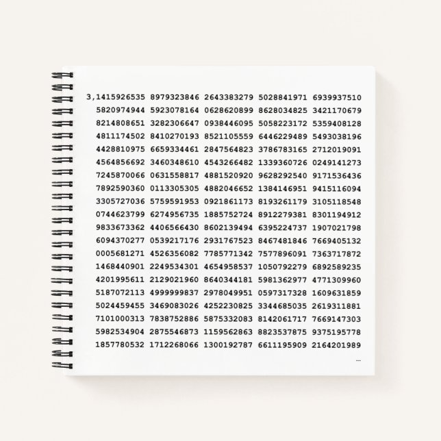 1000 erste Ziffern i-Nummer | Mathematisches Symbo Notizbuch (Vorderseite)