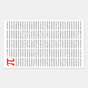 1000 erste Ziffern i-Nummer   Mathematisches Symbo Rechteckiger Aufkleber