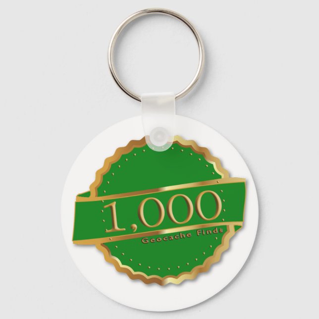 1000 FINDEN ERREICHUNG Souvenir GEOCACHING Schlüsselanhänger (Vorderseite)