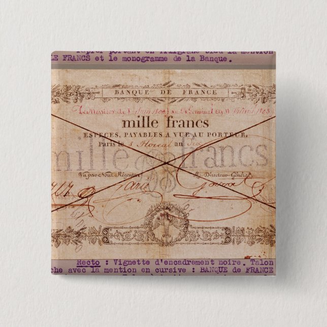 1000 Franken Banknote von 8 Floreal, ein X Button (Vorderseite)