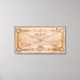 1000 Franken Banknote von 8 Floreal, ein X Leinwanddruck