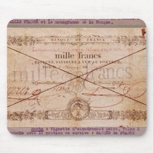 1000 Franken Banknote von 8 Floreal, ein X Mousepad
