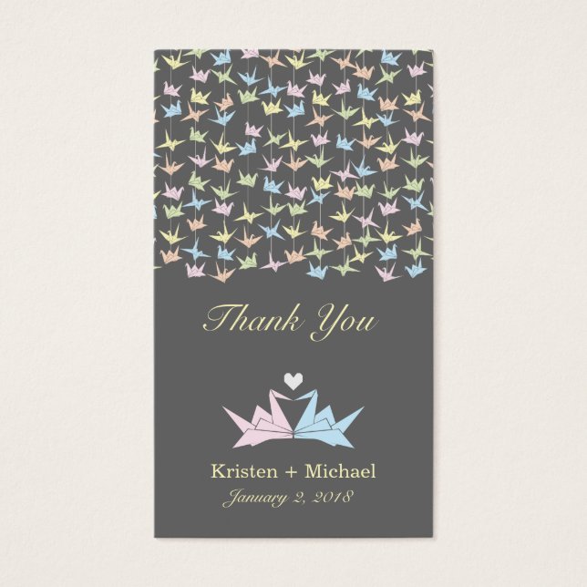 1000 Hanging Origami Paper Cranes Wedding (grau) (Vorderseite)