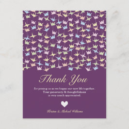 1000 Hanging Origami Paper Cranes Wedding (Lila) Dankeskarte