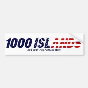 1000 Inseln USA, addieren Ihre eigene Mitteilung Autoaufkleber