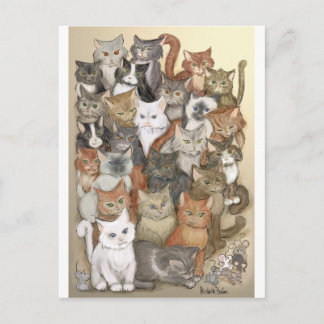 1000 Katzen Postkarte