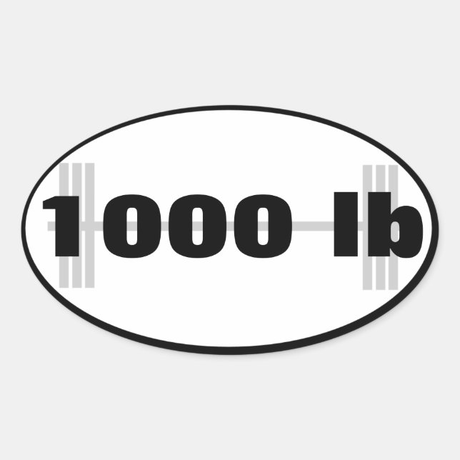1000 lb Leistungssteigerung Ovaler Aufkleber (Vorderseite)