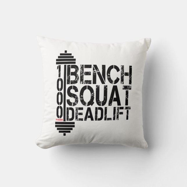 1000 Lbs Bench Squat Deadlift Powerlift Fitness Kissen (Vorderseite)