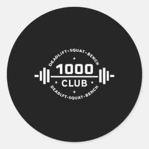 1000 Pfund Club Bodybuilding Workout Kraftsportler Runder Aufkleber