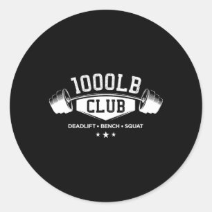1000 Pfund Klub Fitnessstudio Gewichtheben Deadlif Runder Aufkleber