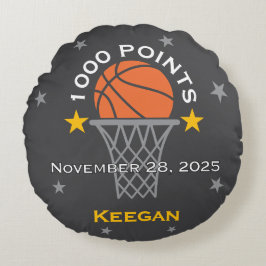 1000 Points Basketball Milestone Custom Rundes Kissen