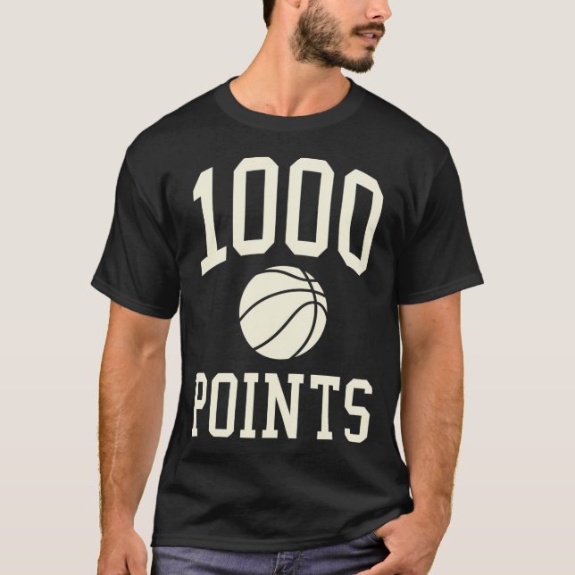 1000 Punkte Basketball Geschenk High School Basket T-Shirt (Vorderseite)