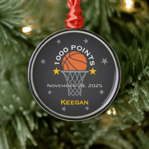 1000 Punkte Basketball-Meilenstein individuell Ornament Aus Metall