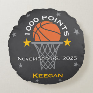1000 Punkte Basketball-Meilenstein individuell Rundes Kissen