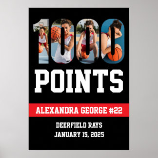 1000 Punkte Basketball Poster